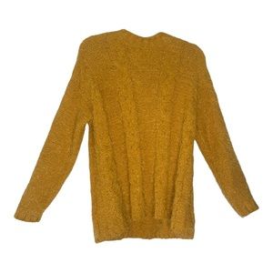 CENY Cable Knit Sweater Mustard Eyelash  Medium